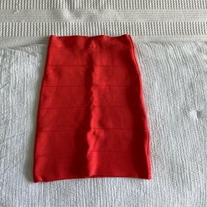 Bebe Coral bandage skirt